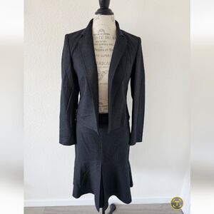 Anne Klein Dark Gray Wool Skirt Set 2 Piece Suit NWT Size 4